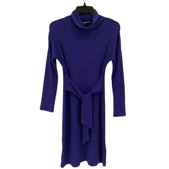 Anthropologie Olivia Turtleneck Dress In Sapphire Size Small Sweater Dress - Picture 2 of 8